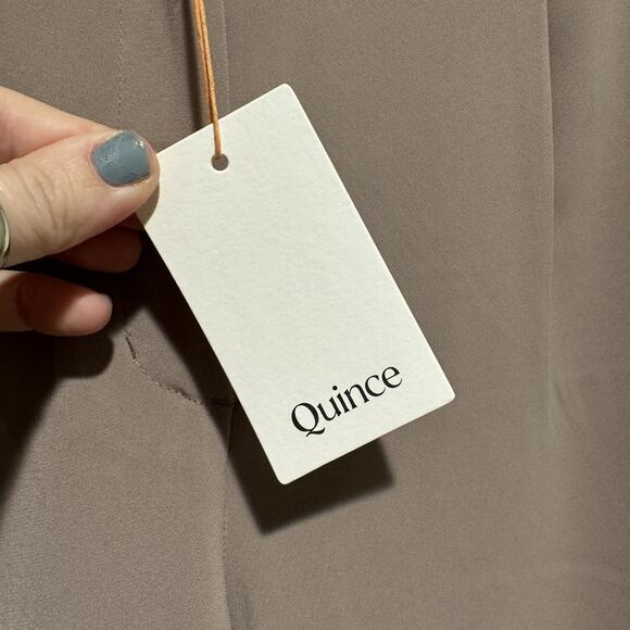 Quince Stretch Crepe Pleated Wide Leg Pants Morel Gray NEW Size 14 - Picture 6 of 9